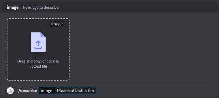 describe image upload
