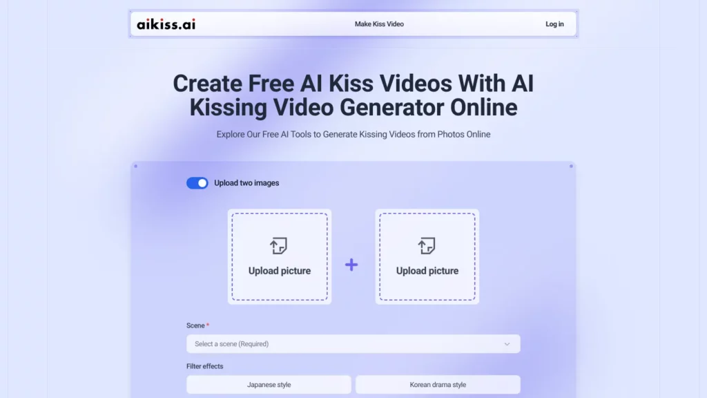 AI kiss video generator Website